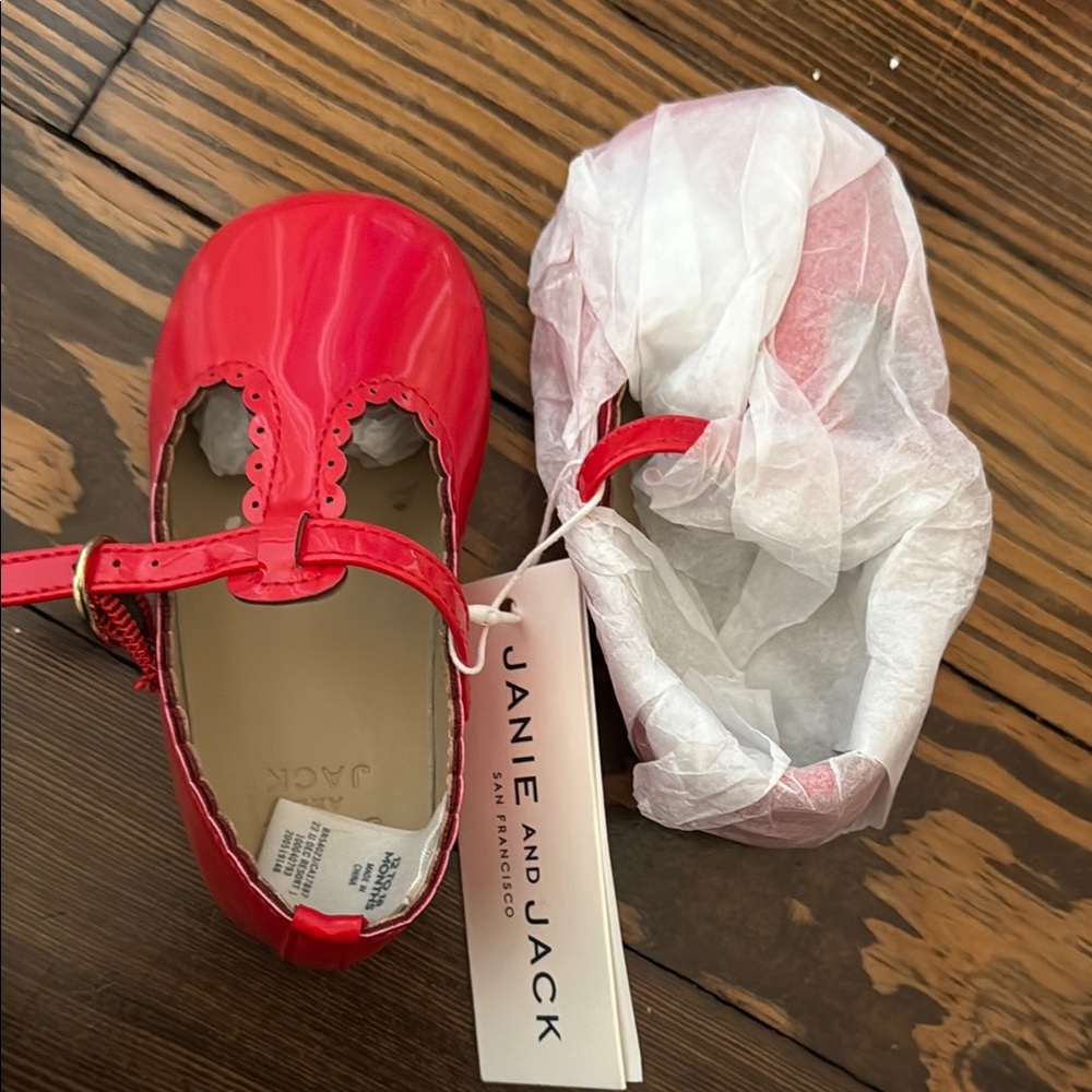 Janie and Jack Red Kids Shoes